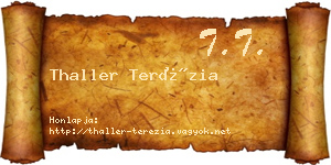 Thaller Terézia névjegykártya